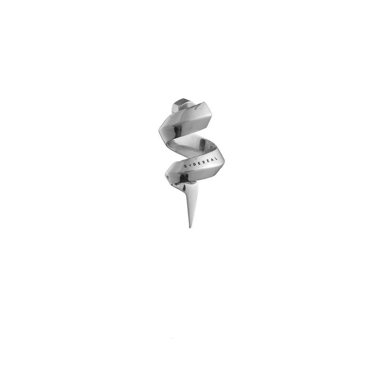 Mens Niche Spiral Barbed Silver Earrings - Mubimart