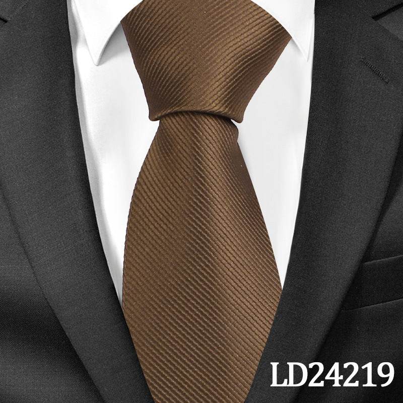 Pinstripe Classic Plain Polyester Tie Set Fashion 6cm Solid Color Linen Cotton Necktie Bright Ties Pin Clips Clasp Colourful For Men's Clothing Accessories - Mubimart