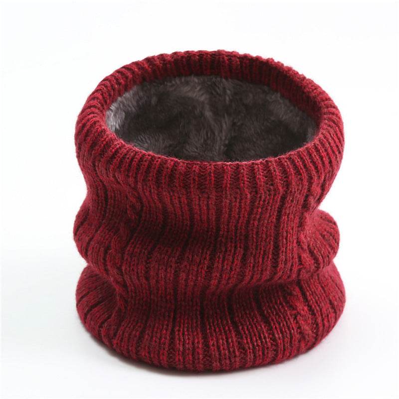 Twist Wide Striped Fleece-lined Knitting Scarf For Men - Mubimart
