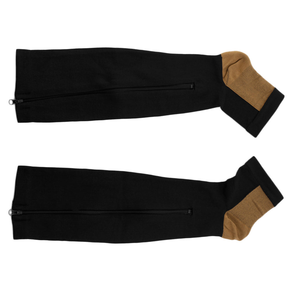 Women Slimming Zippered Compression Socks - Mubimart -  