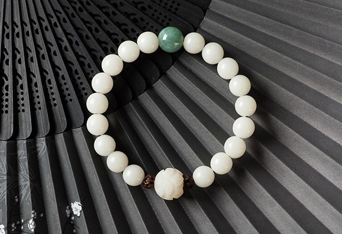 Natürliche weiße jade Bodhi armbänder perlen armbänder frauen einfache Bodhi armbänder transfer perlen