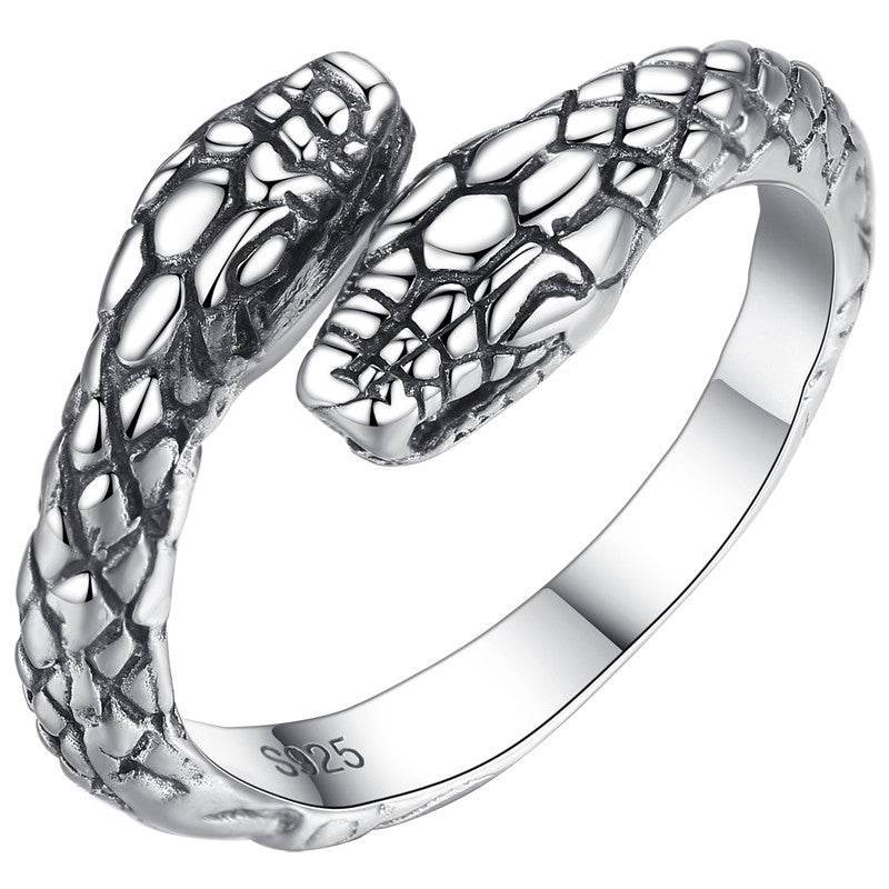 Ladies Silver Snake Ring - Mubimart