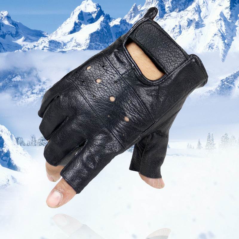 Leather gloves half finger - Mubimart