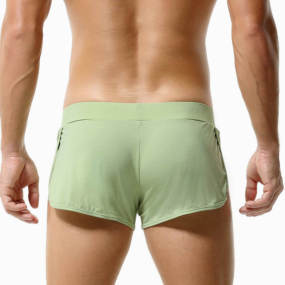 Men's Boxers Built-in Double-size Boxers Breathable Mesh Home Pants - Mubimart