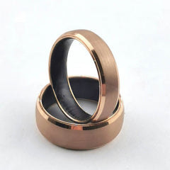 Men Tungsten Carbide Ring Rose Gold Band Ring