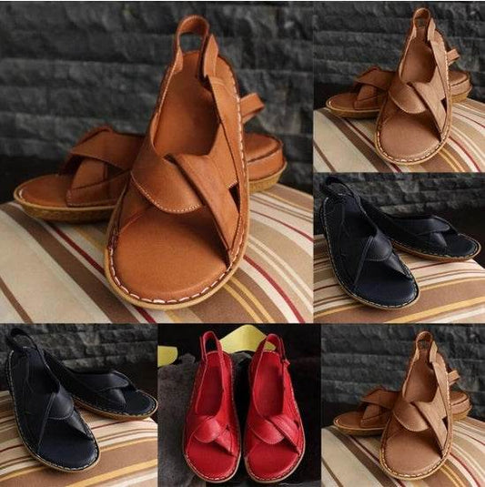 Fish mouth flat sandals - Mubimart