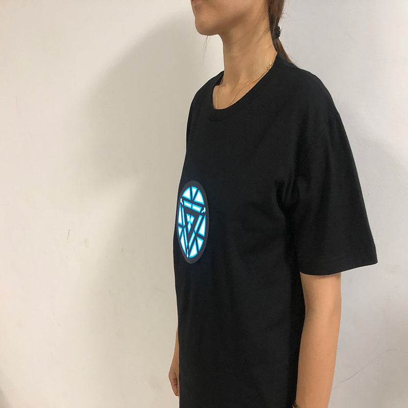 Mens Summer Short T-Shirt Fluorescent Casual Luminous T-shirt - Mubimart