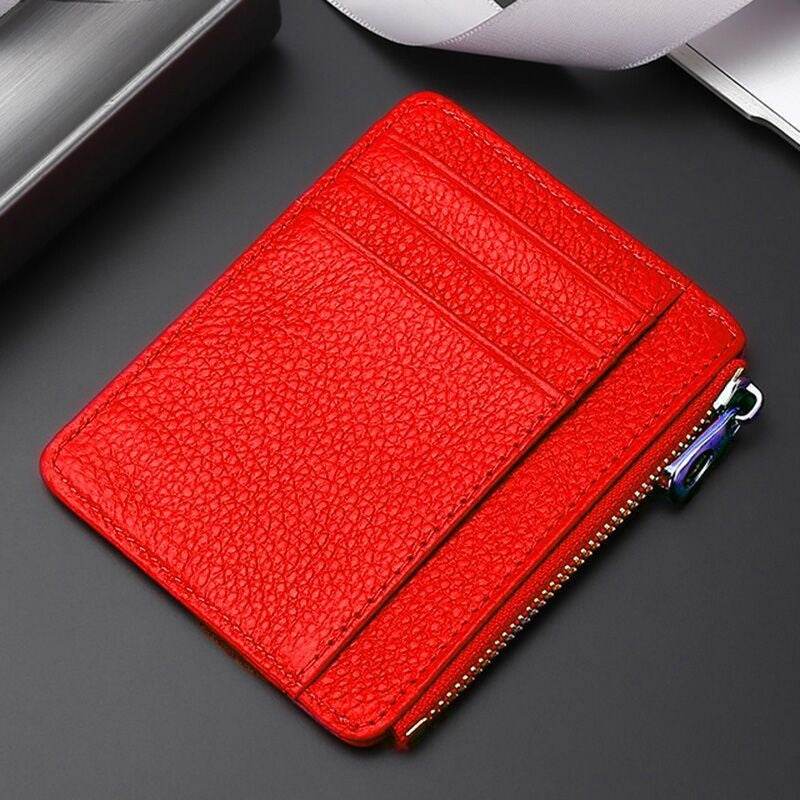 Leather Card Holder First Layer Cowhide Card Holder - Mubimart