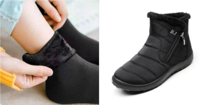 Side Zipper Mid-calf Widened Waterproof Plus Size Snow Boots - Mubimart