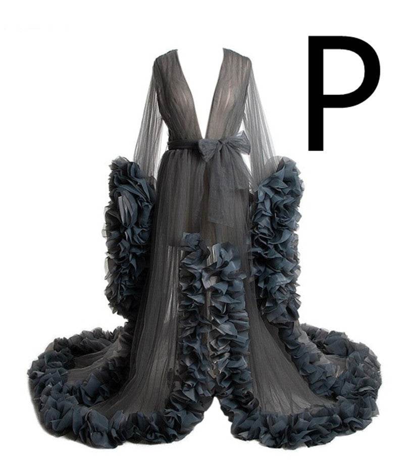 Long Tulle Robe For Pregnant Women - Mubimart