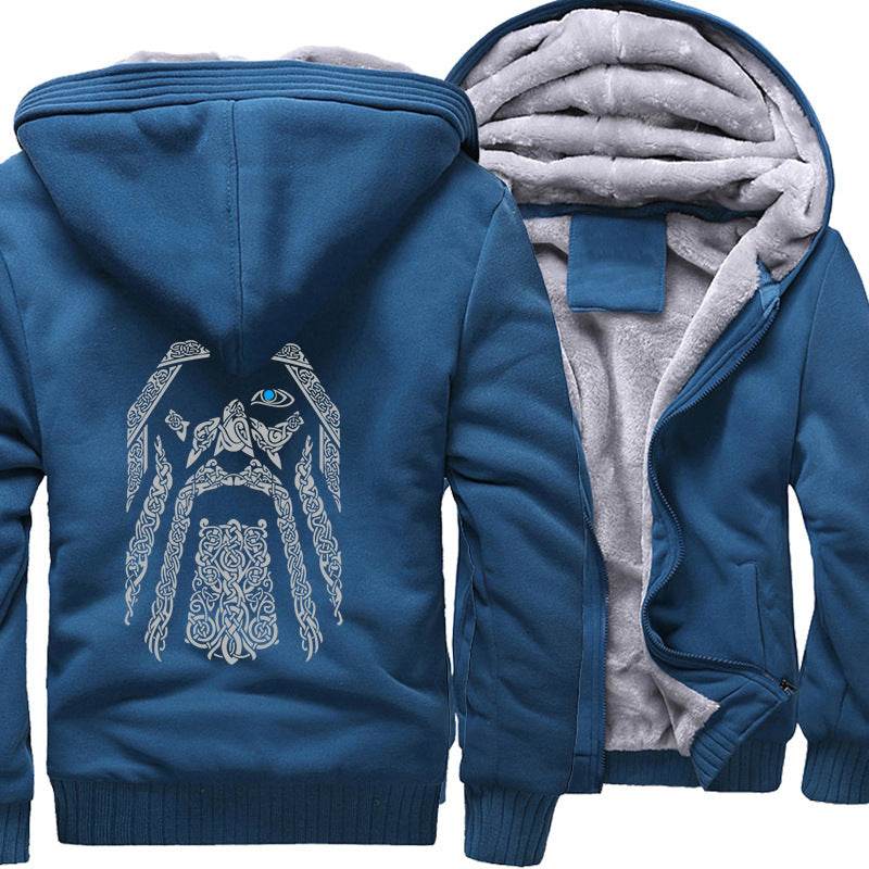 Warm Hoodie Viking Legend Clothing Zipper Coat - Mubimart