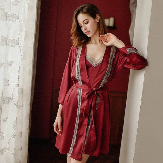 Long-sleeved nightgown - Mubimart