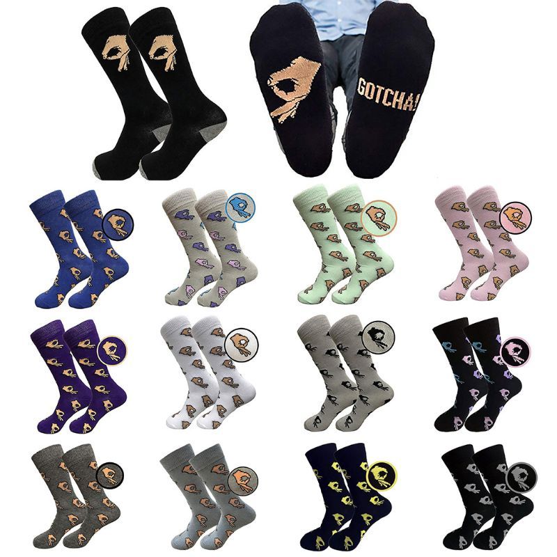 Ok gesture socks cotton socks - Mubimart - Crew socks 