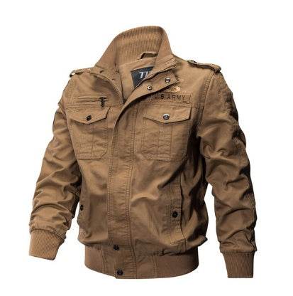 Plus Size Bomber Military Jacket Men Autumn Winter Outwear Casual Cotton Washed Coats Army Flight Tactical Jacket Male 5XL 6XL - Mubimart