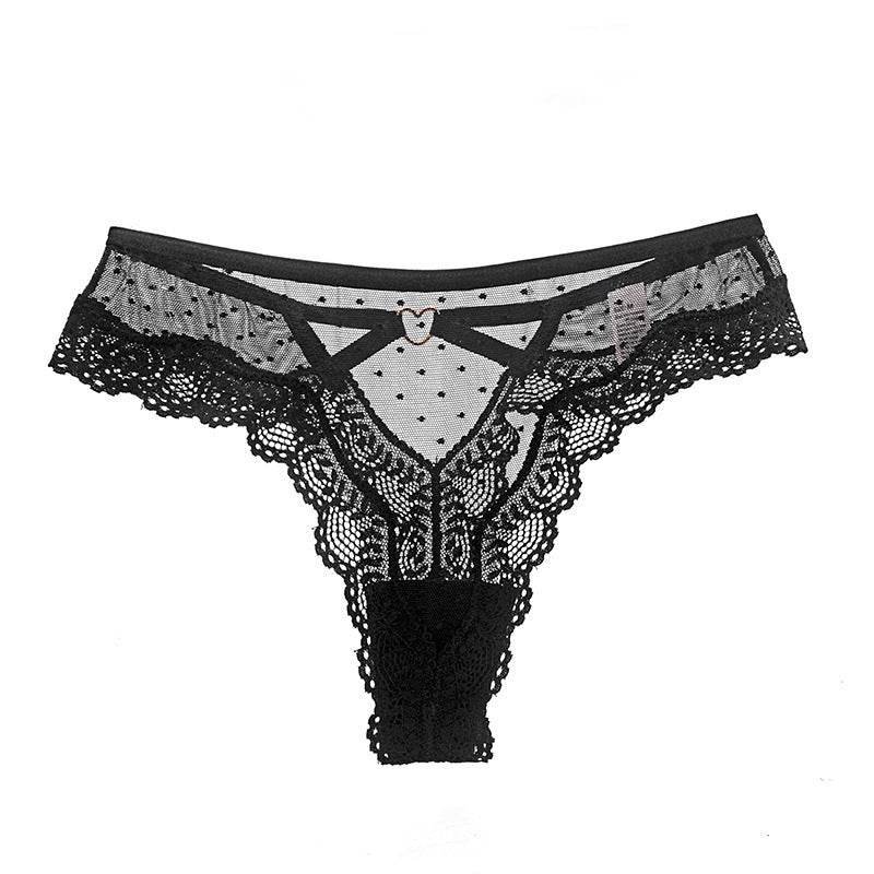 Women's thong with lace trim - Mubimart