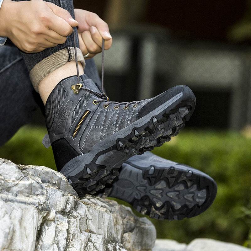 Large Men Shoes Outdoor Snow Boots High Top - Mubimart