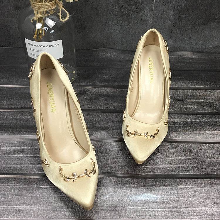 Stiletto pointed high heels - Mubimart