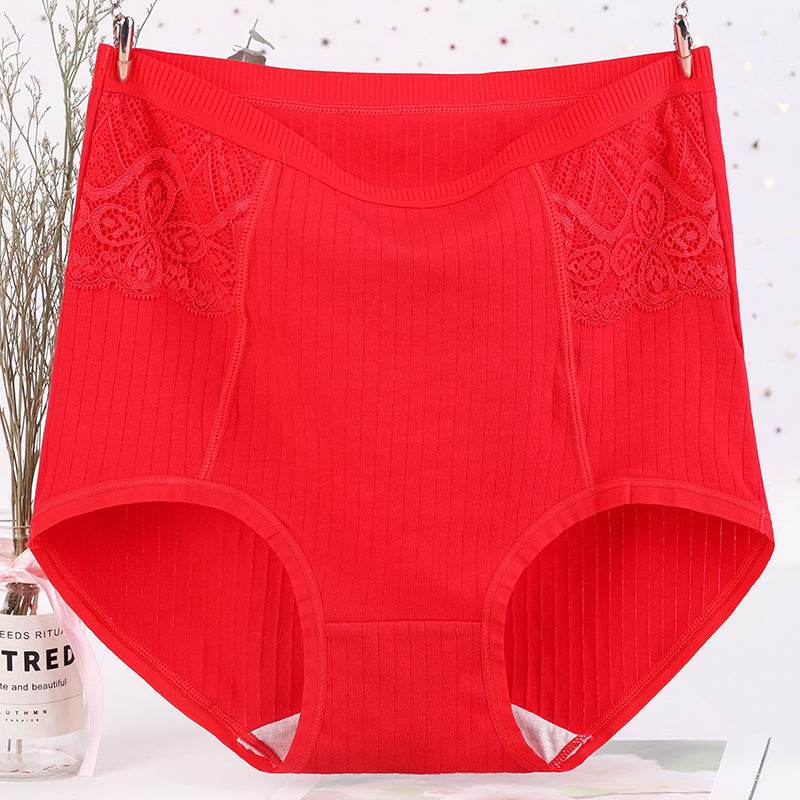 Middle-aged Mother Women's High-waist Micro-abdomen Panties - Mubimart