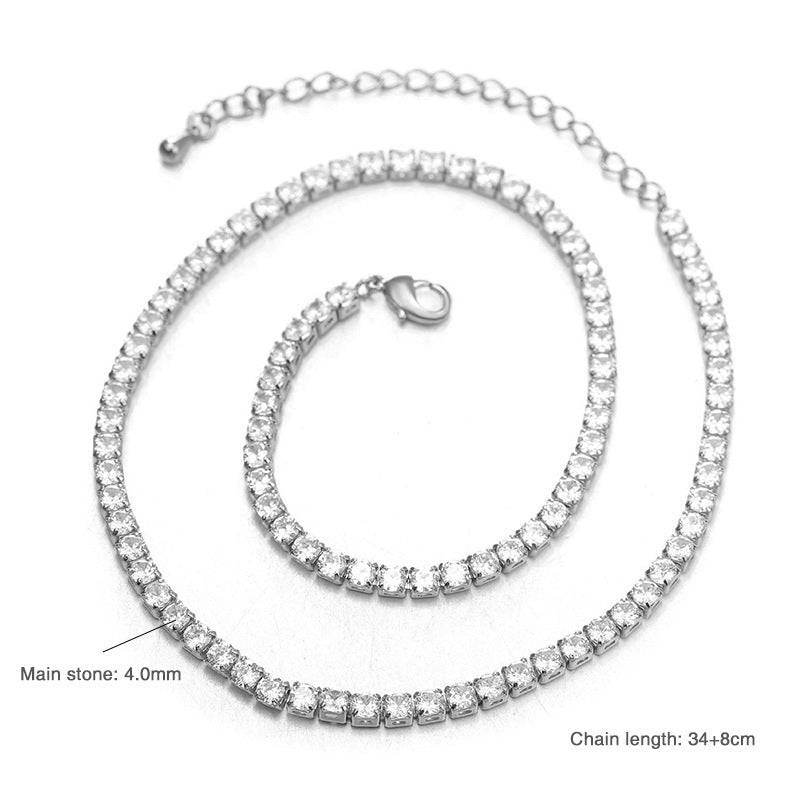 Round Zircon Short Chain Necklace For Women - Mubimart