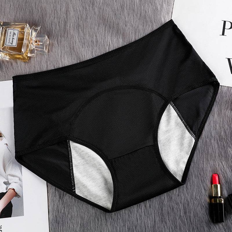 Leak-proof Mid-high-waist Hole Aunt Sanitary Pants - Mubimart