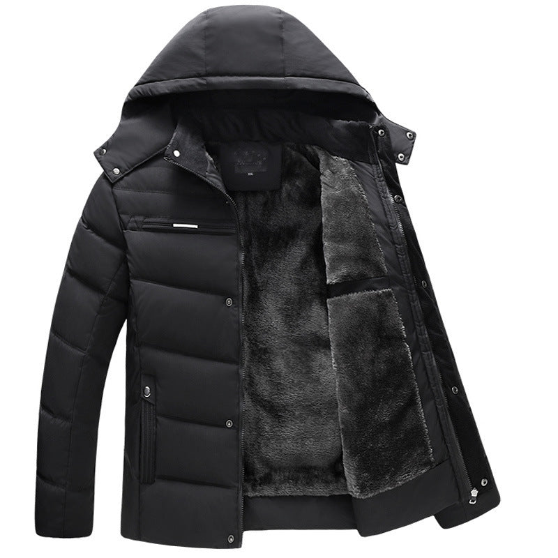 Hooded slim fit plus down padded down jacket men