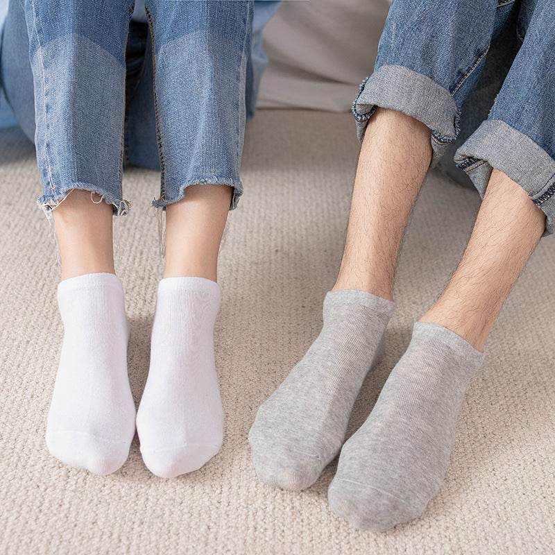 Shallow Mouth Low Cut Thin Flat Cotton Socks - Mubimart