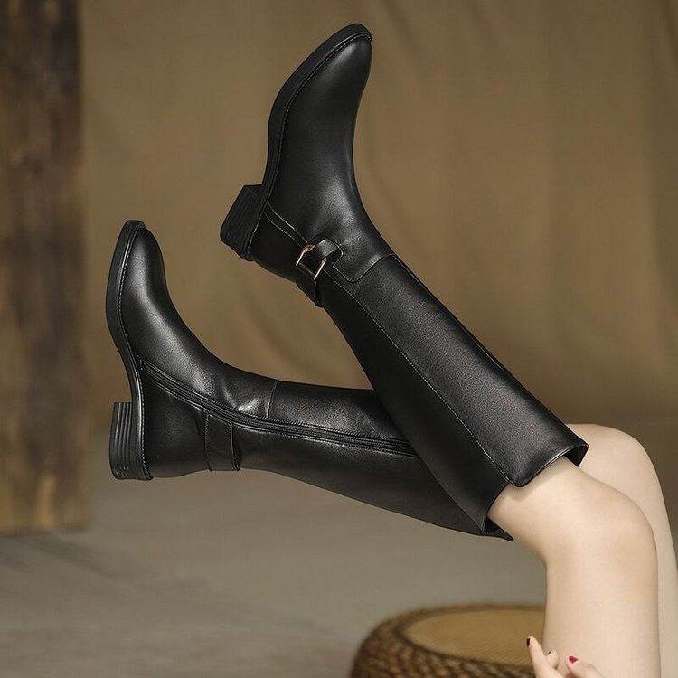 Below The Knee Knee-high Boots Knight Boots Women - Mubimart