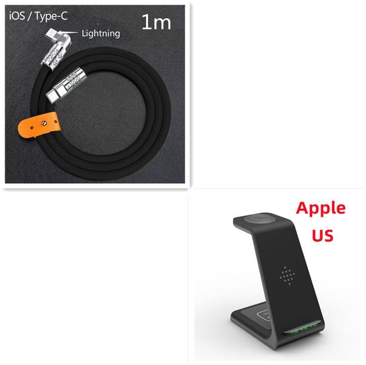 3 In 1 Fast Charging Station Wireless Charger Stand Wireless Quick Charge Dock For Phone Holder - Mubimart