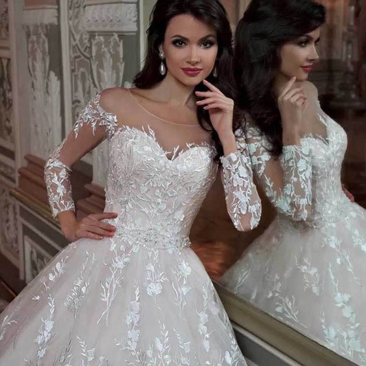 Wedding Gown Bridal Lace Dresses - Mubimart