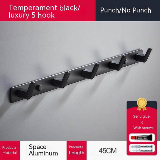 Punch-free Space Aluminum Coat Hook Toilet Coat Hook - Mubimart