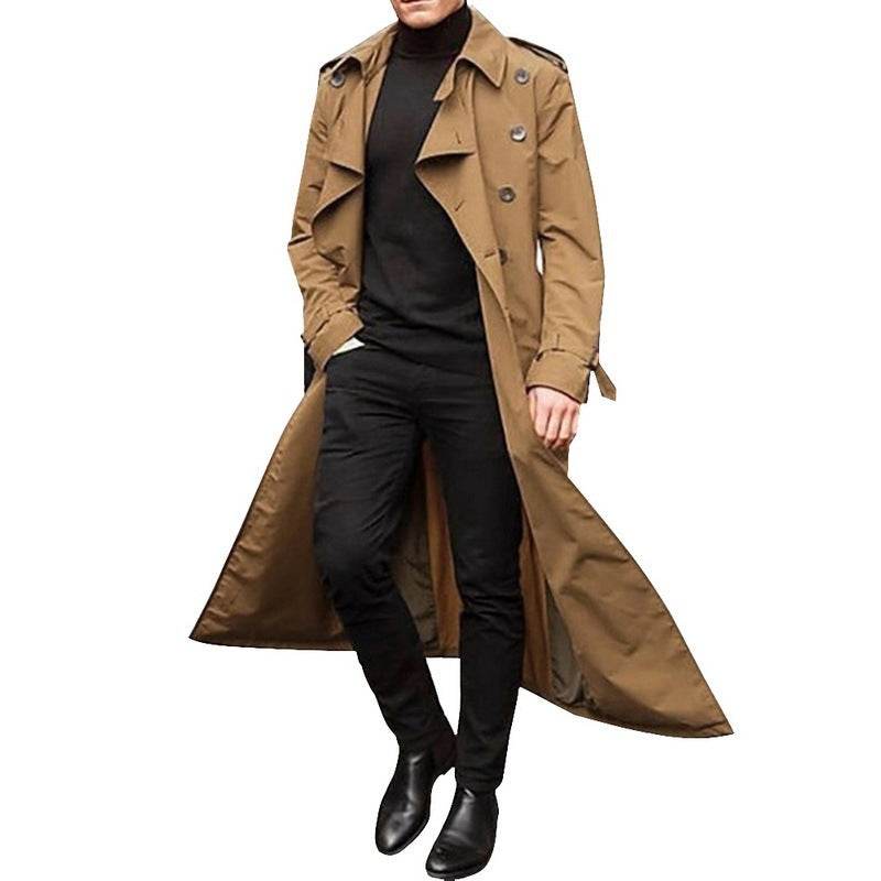 Men's Long Trench Coat Men's Trench Coat - Mubimart