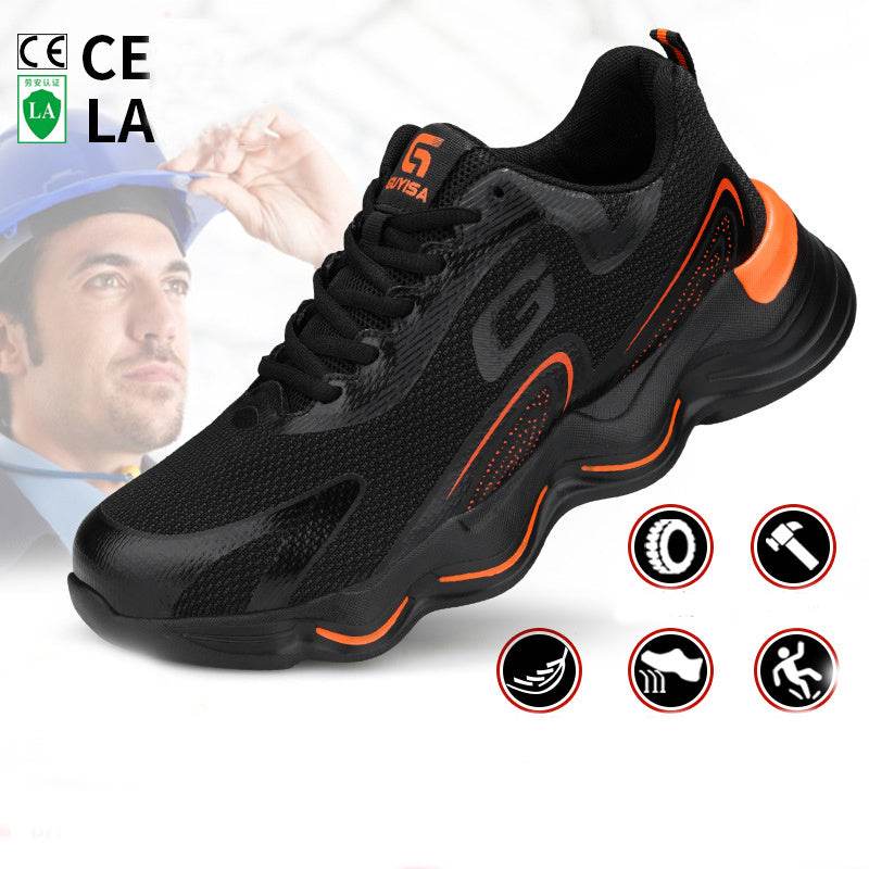 Steel Toe Shoes For Men Work Safety Shoes Nonslip Indestructible Sneakers - Mubimart