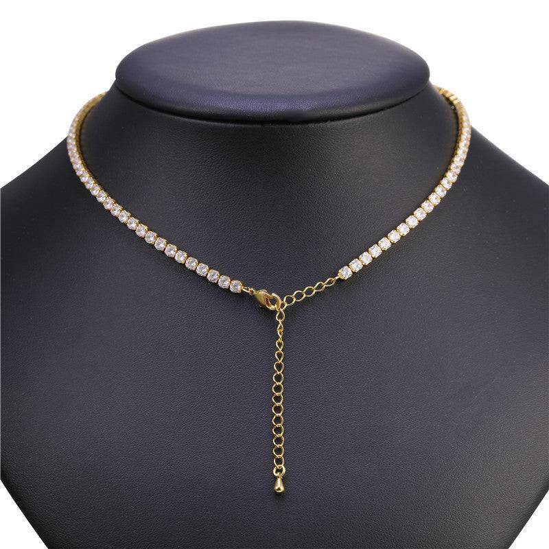 Round Zircon Short Chain Necklace For Women - Mubimart