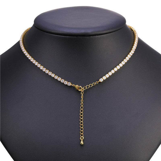 Round Zircon Short Chain Necklace For Women - Mubimart