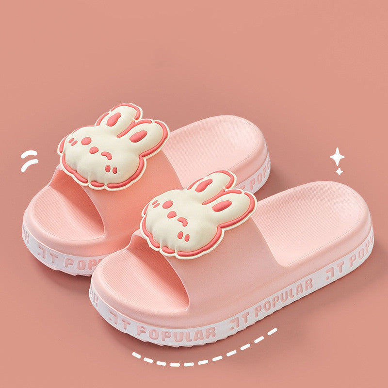 Cute Rabbit Slippers For Women Summer Fashion Letter Garden Shoes Indoor Anti-Slip Floor Bathroom Bathing Home Slipper - Mubimart -  