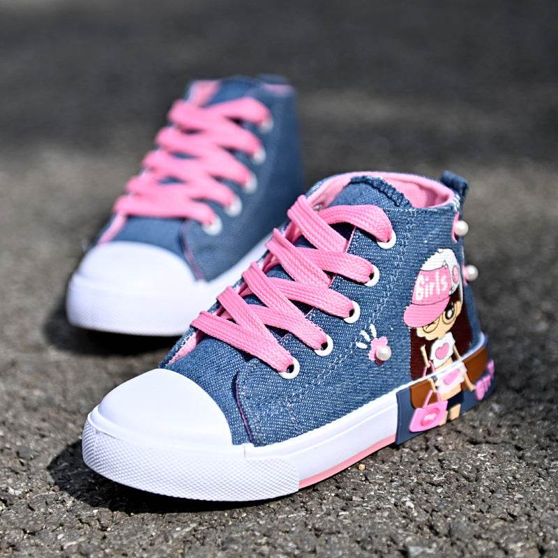 Children's Shoes Canvas Girls' Sneakers - Mubimart
