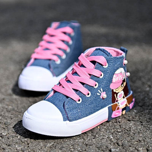 Children's Shoes Canvas Girls' Sneakers - Mubimart