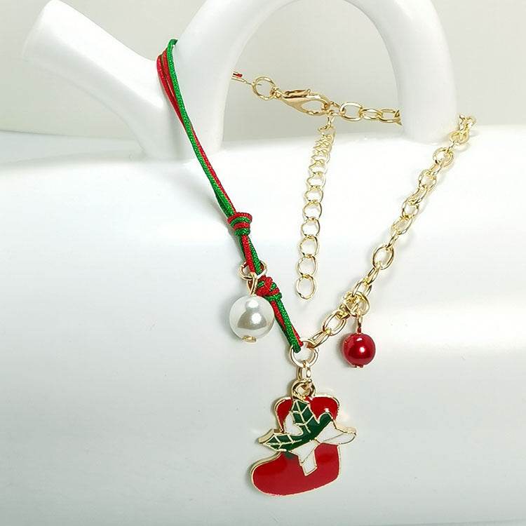 New Christmas Snowman Santa Claus Tree Snowflake Elk Bracelet Christmas Gift Charm Bracelet Chain Pendant For Women New Year Fashion Gift - Mubimart