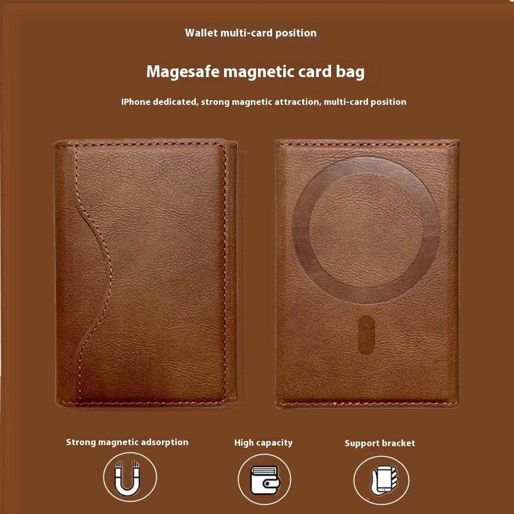 MagSafe Magnetic Card Holder Tri-fold Wallet Card Holder - Mubimart