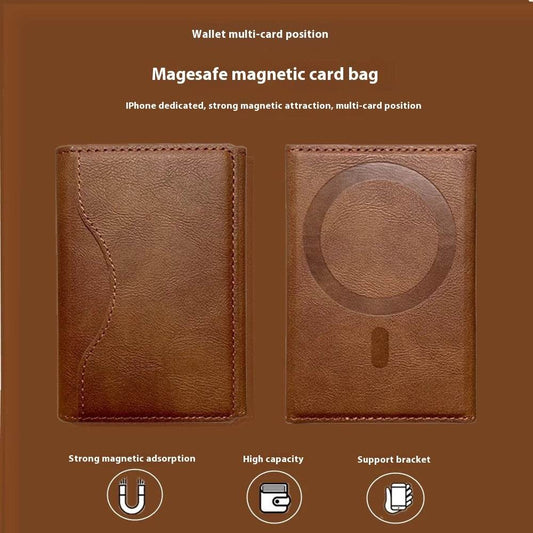 MagSafe Magnetic Card Holder Tri-fold Wallet Card Holder - Mubimart