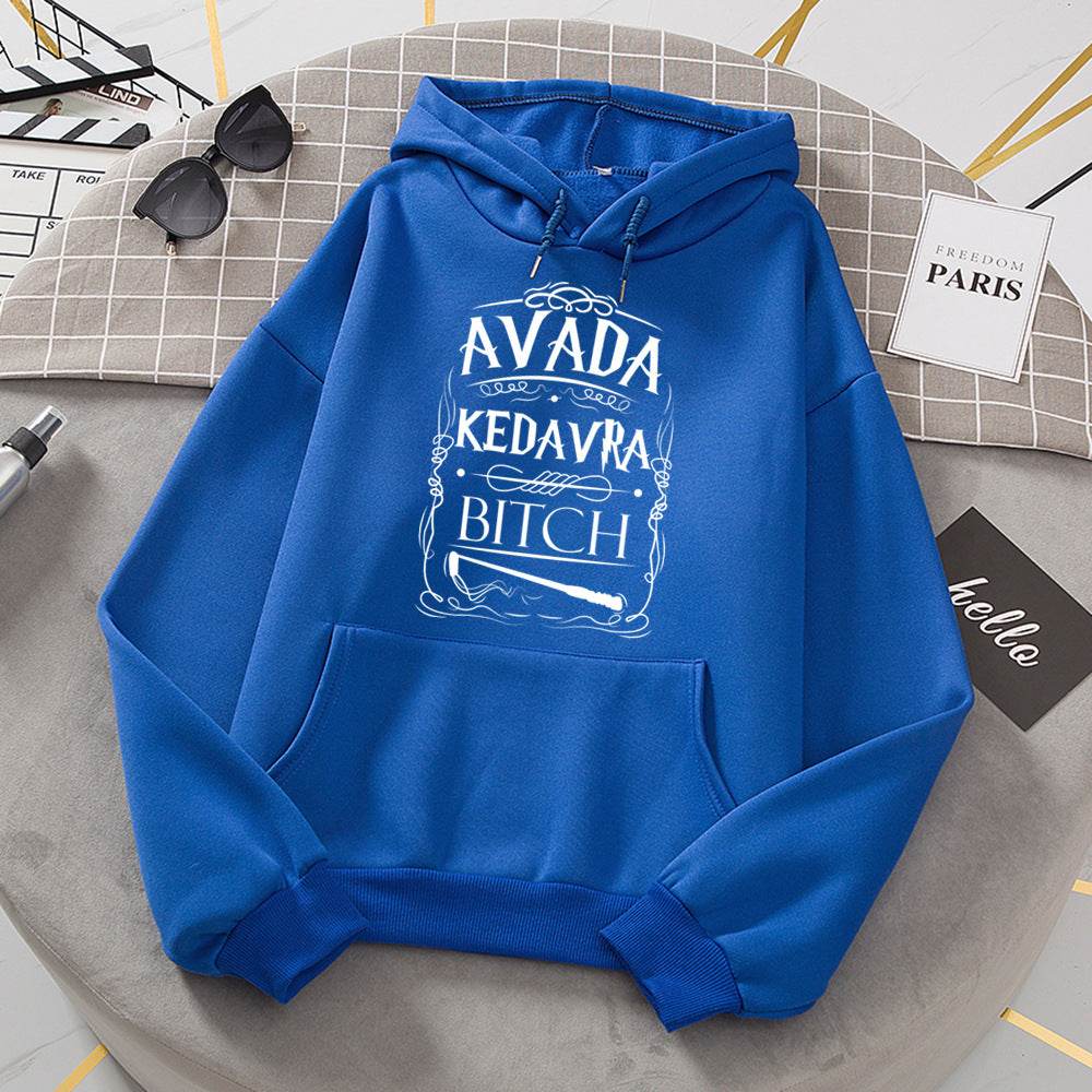 Women With Fleece Loose Hoodies And Letters - Mubimart