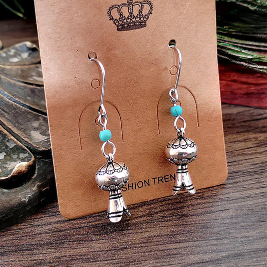 Creative Turquoise Wind Chimes European And American Popular Retro Pumpkin Lamp Earrings