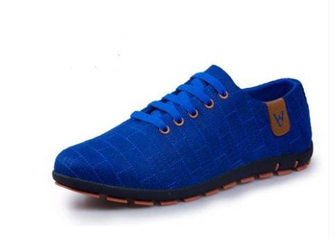 Mens Casual Fashion Low Lace-up Canvas Shoes Flats - Mubimart