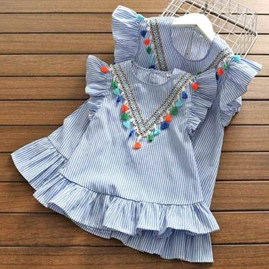 Fringed tunic with wood ears - Mubimart