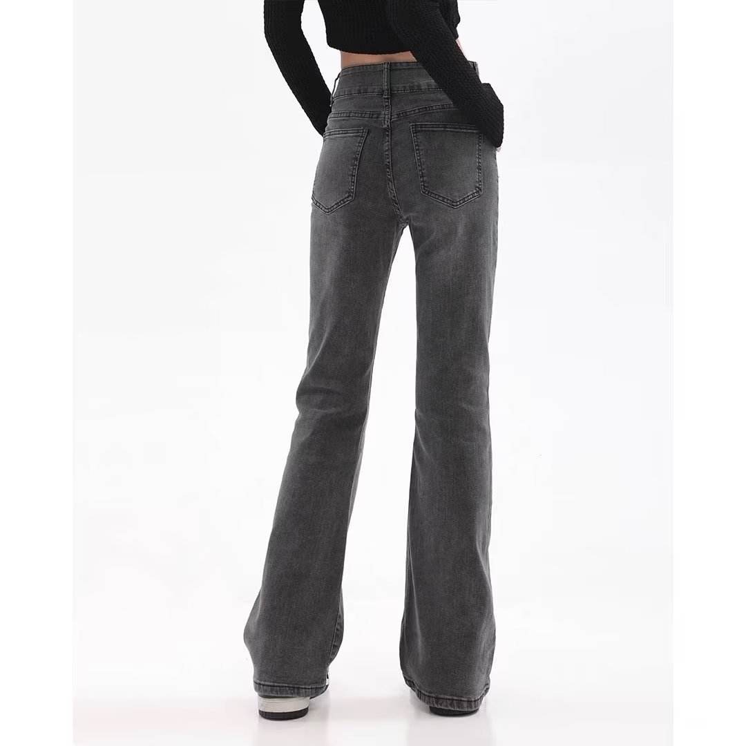 Retro American Slightly Flared Jeans Women - Mubimart
