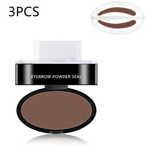Eyebrow Powder Stamp Tint Stencil Kit Cosmetics Professional Makeup Waterproof Eye Brow Stamp Lift Eyebrow Enhancers Stencil Kit - Mubimart