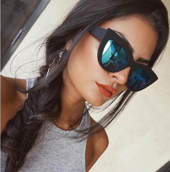 European and American retro cat eye sunglasses trend wild style sunglasses - Mubimart
