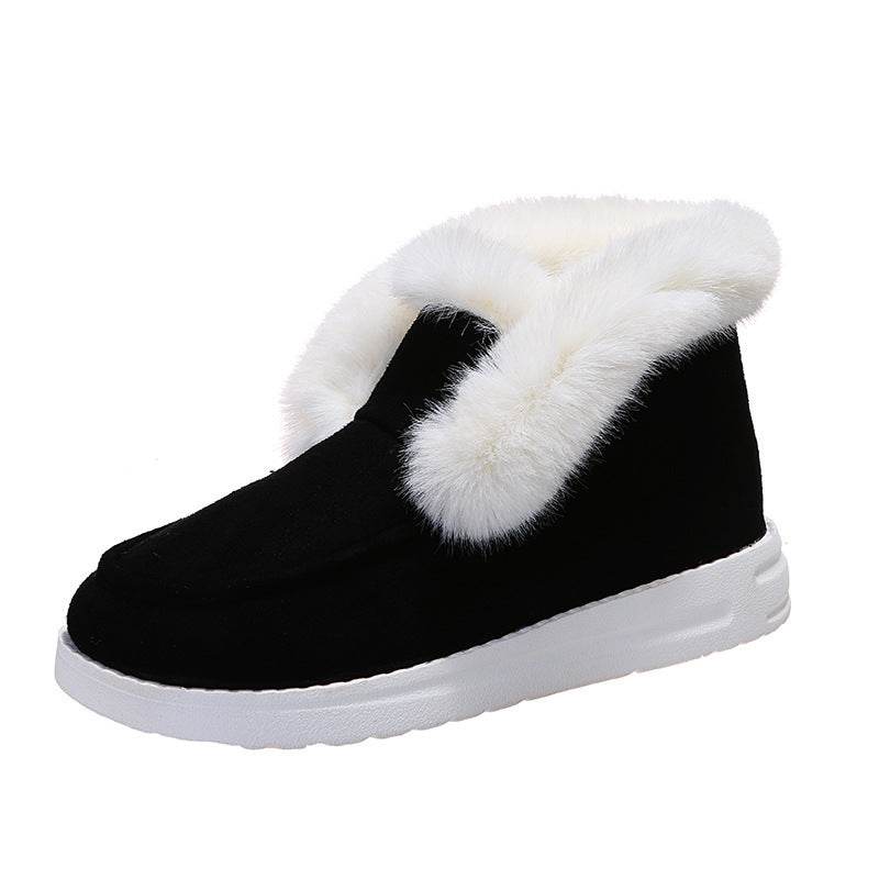 Snow Boots Warm Winter Shoes Plush Fur Ankle Boots Women - Mubimart