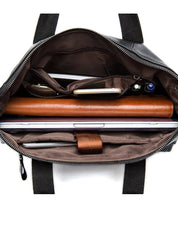 Business first layer leather briefcase