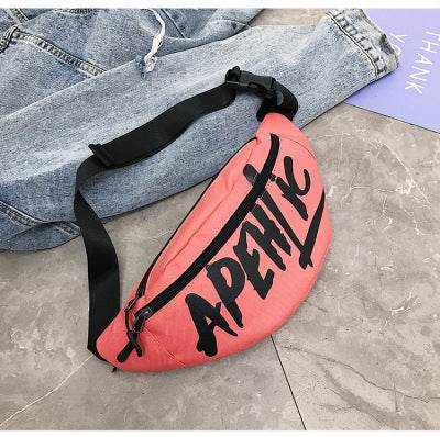 Nylon printed letters small satchel - Mubimart